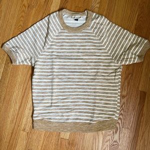 Universal Thread Tan and White Striped Sweater Shirt Size XS